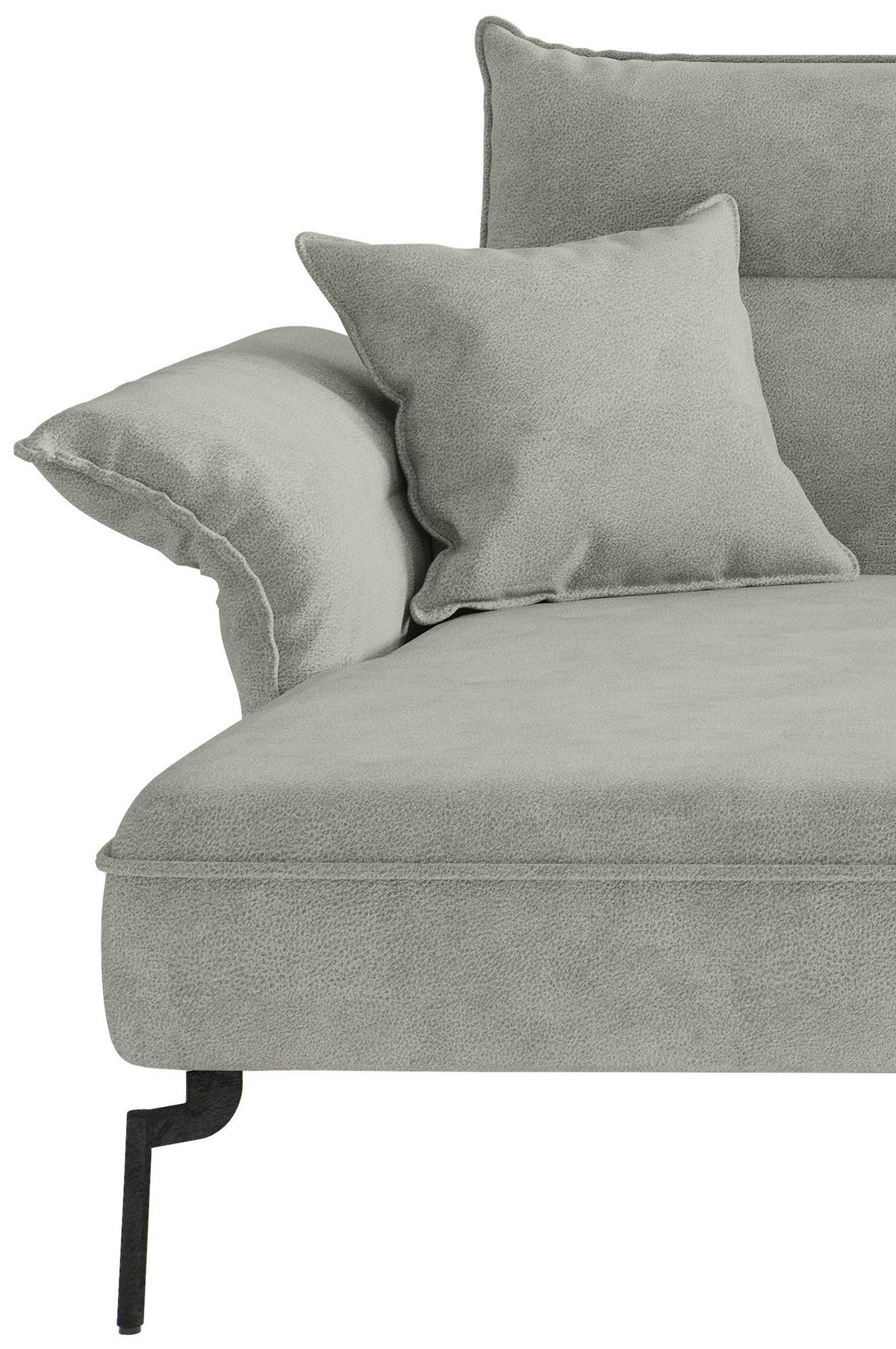 Ecksofa Jakarta - Edelstahlfarben/Hellgrau, Design, Textil (185/265cm) - Livetastic