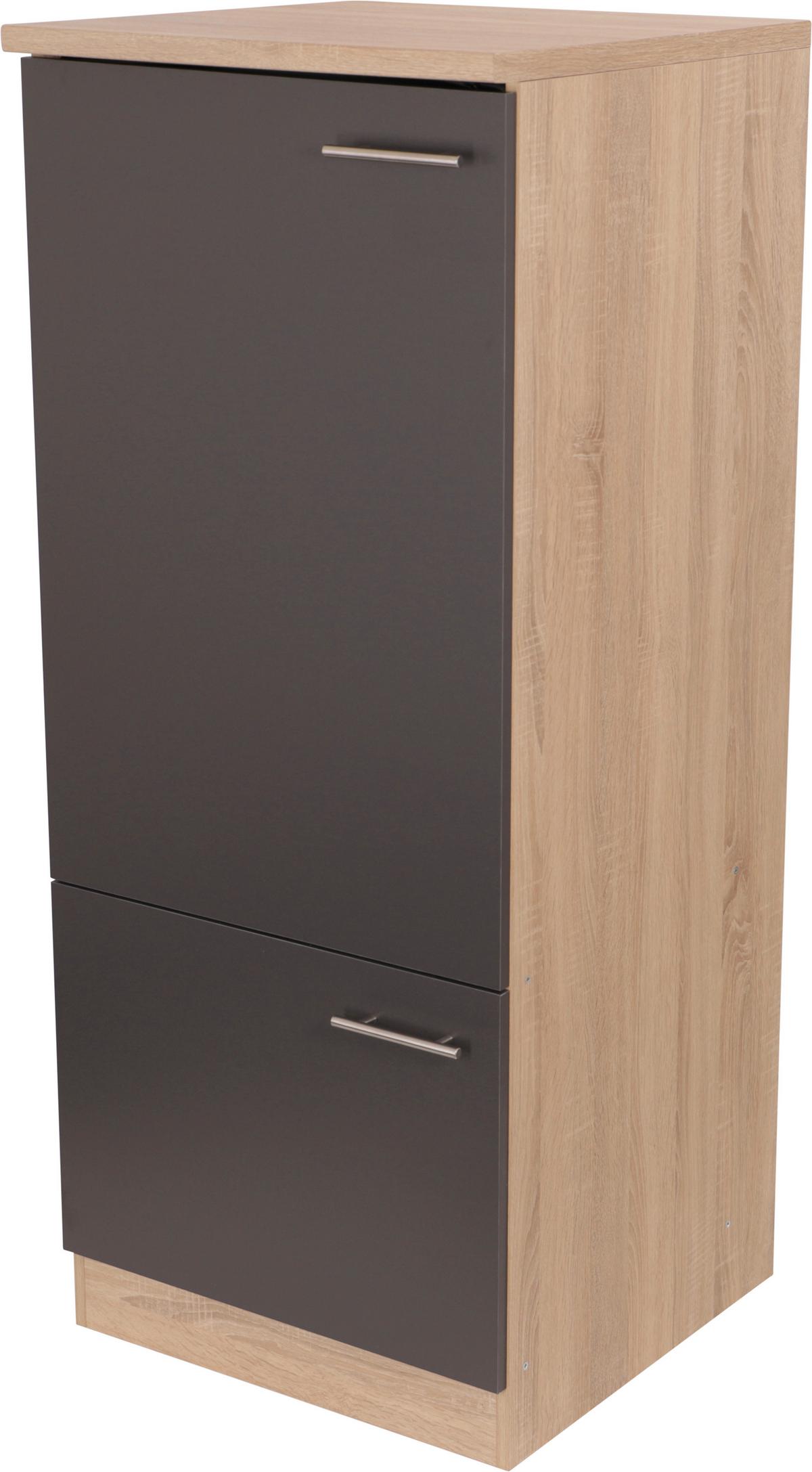 Geräteumbauschrank Merle Grau, Eiche Dekor B:60cm - Eichefarben/Grau, Basics, Holzwerkstoff (60/144,8/60cm) - Respekta