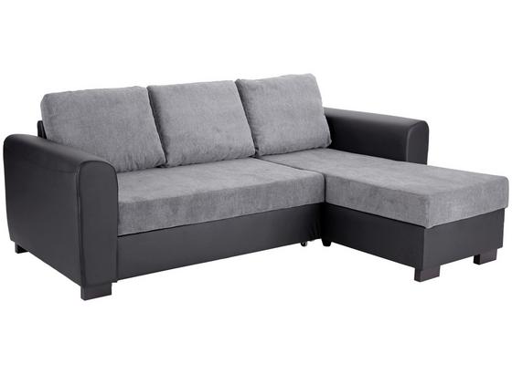 Ecksofa mit Schlaffunktion + Bettkasten Look, Webstoff - Anthrazit/Schwarz, Basics, Textil (243/85/150cm) Ecksofa mit Schlaffunktion + Bettkasten Look, Webstoff - Anthrazit/Schwarz, Basics, Textil (243/85/150cm)