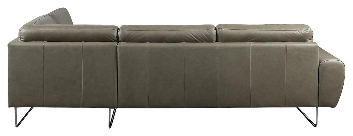 Ecksofa Spring Grau Chrom S: 273x250 Cm - Chromfarben/Grau, Design, Leder (273/250cm) - Livetastic