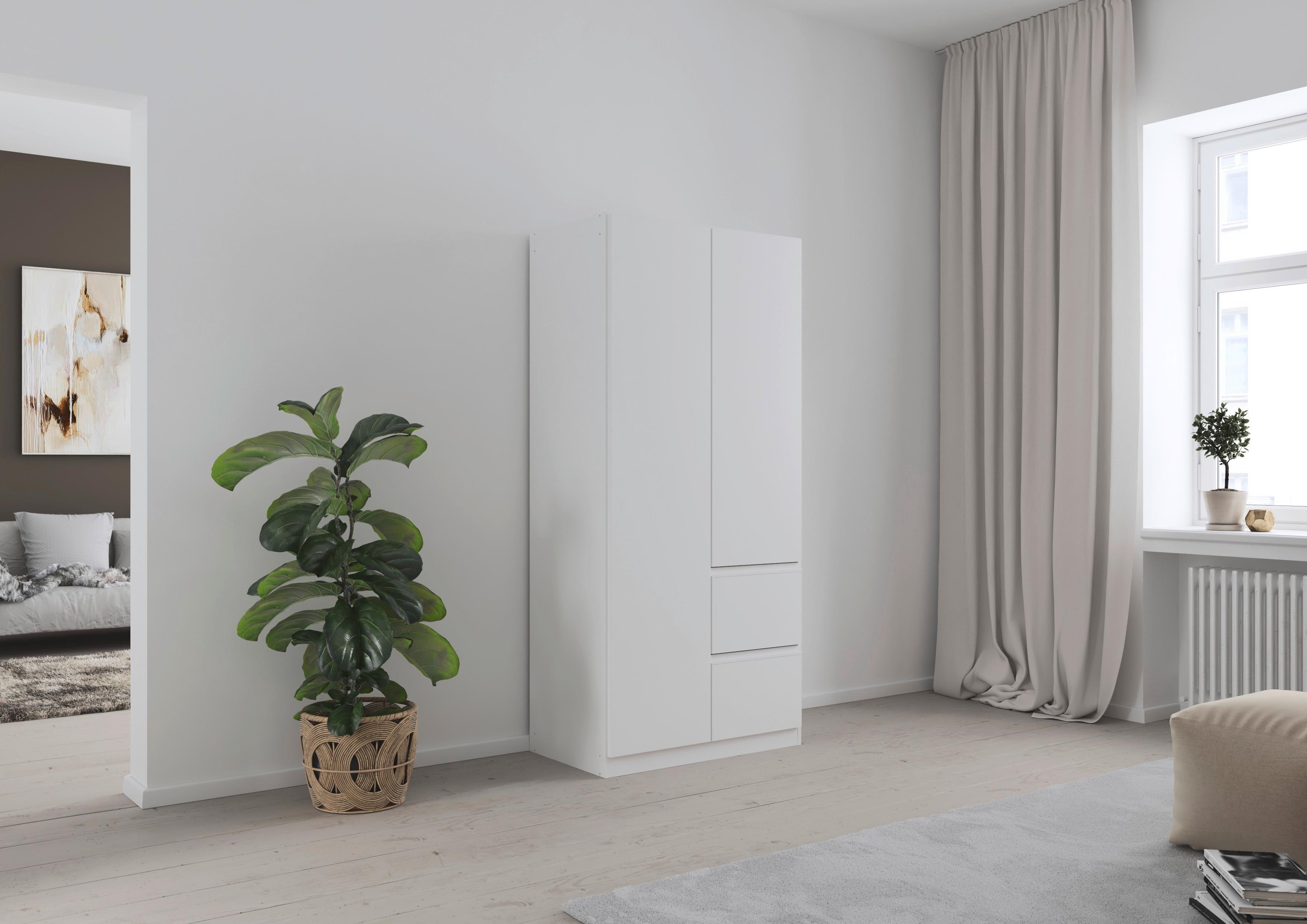Drehtürenschrank Costa Weiß B: 91 cm - Weiß, MODERN, Holzwerkstoff (91/197/54cm) - Rauch Möbel