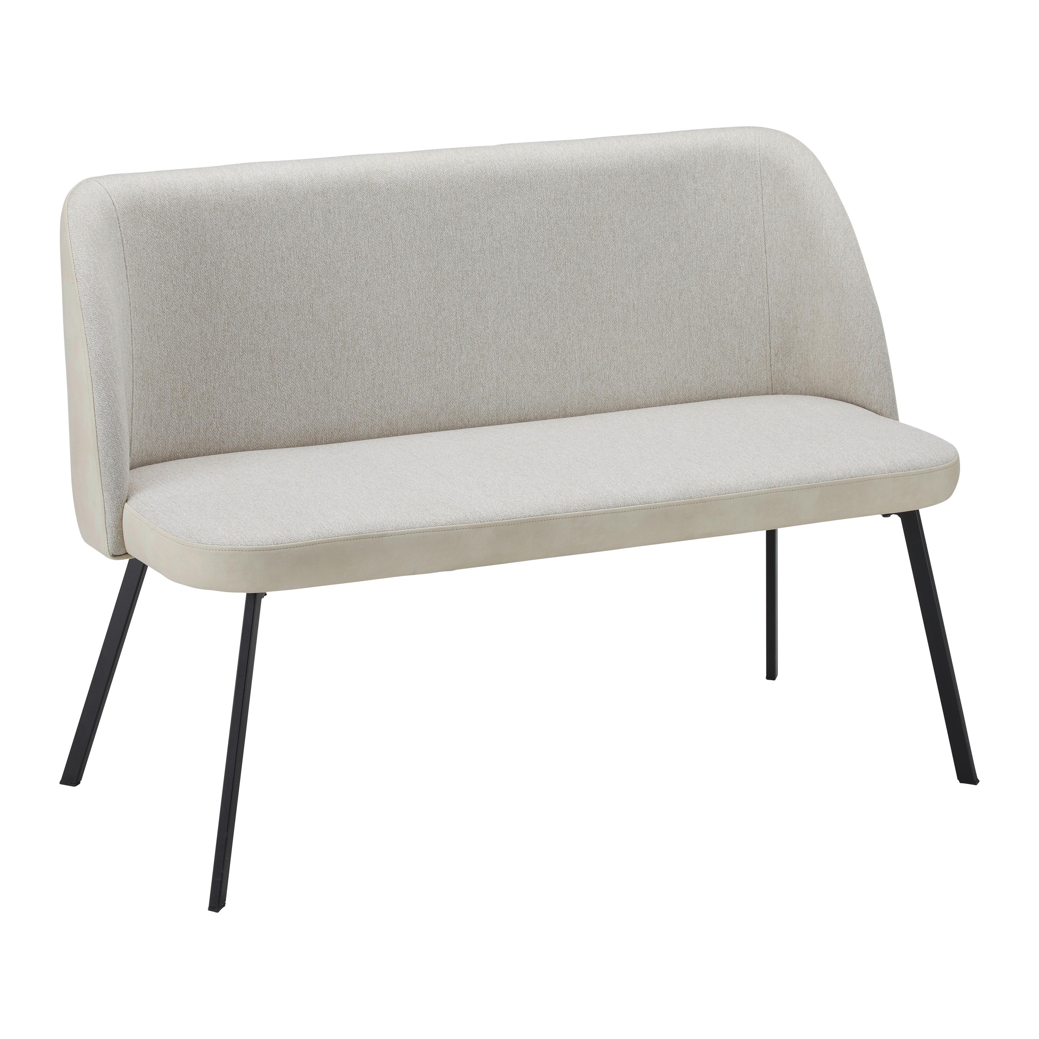 Lavice Danielle béžová - černá/krémová, Moderní, kov/dřevo (115/82,5/65cm) - Bessagi Home