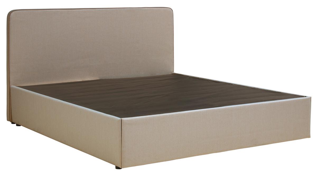 Boxbett Mit Topper 160x200 Cm Anton Beige - Beige, KONVENTIONELL, Holz/Textil (160/200cm) - P & B