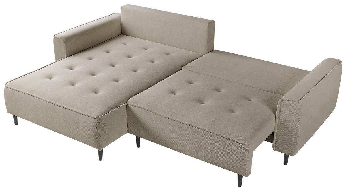 Ecksofa Blues Cappuccino/Schwarz, 183 cm - Schwarz/Cappuccino, Design, Textil (183/263cm) - MID.YOU