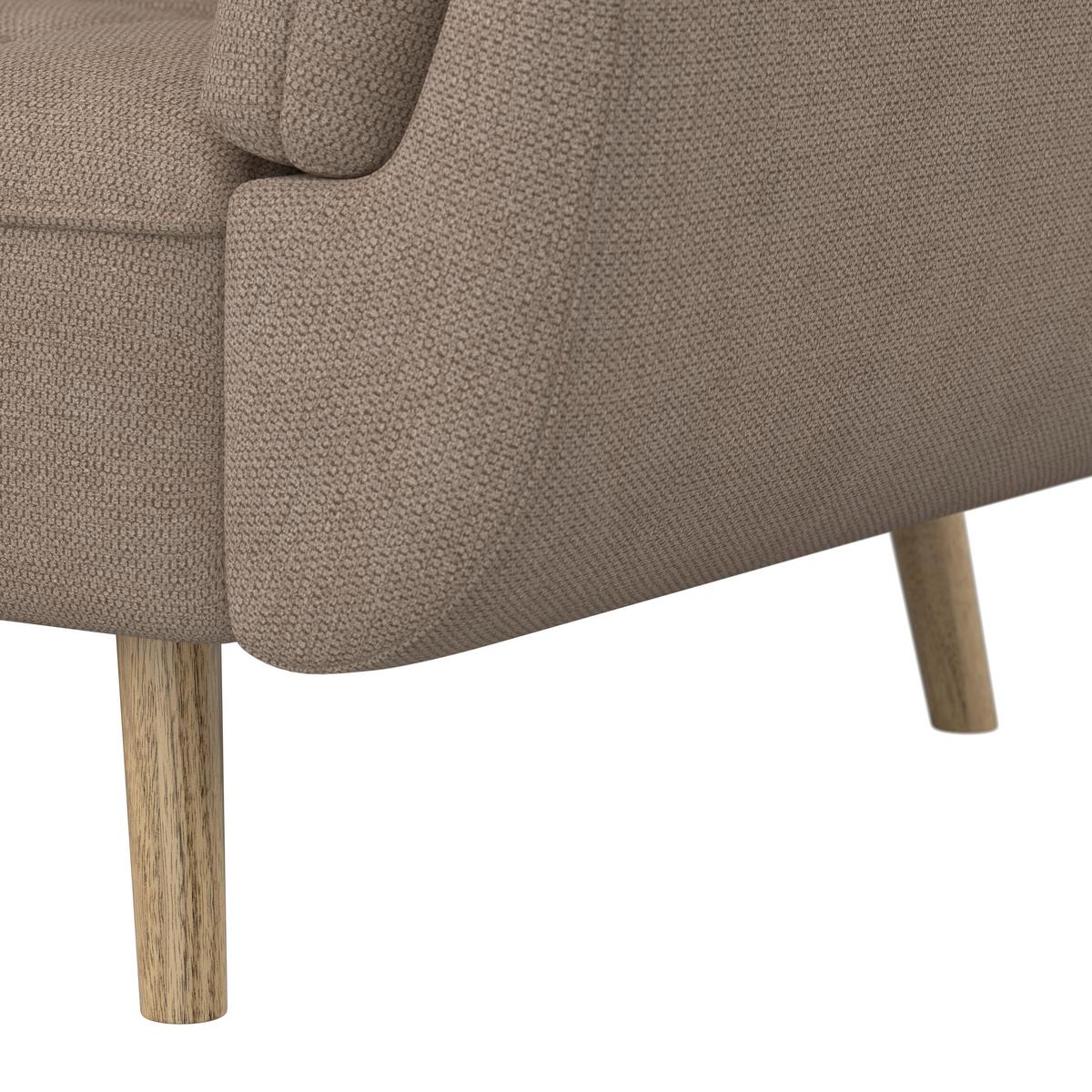Rozkladacia pohovka CORA, hnedá, max. 360 kg - hnedá/prírodná farba, Modern, drevo/textil (214/92/81cm) - Bessagi Home