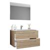 Badezimmer Badinos 3-Teilig Sonoma Eiche B: 80 cm - Weiß/Sonoma Eiche, MODERN, Keramik/Holzwerkstoff (80cm) - MID.YOU