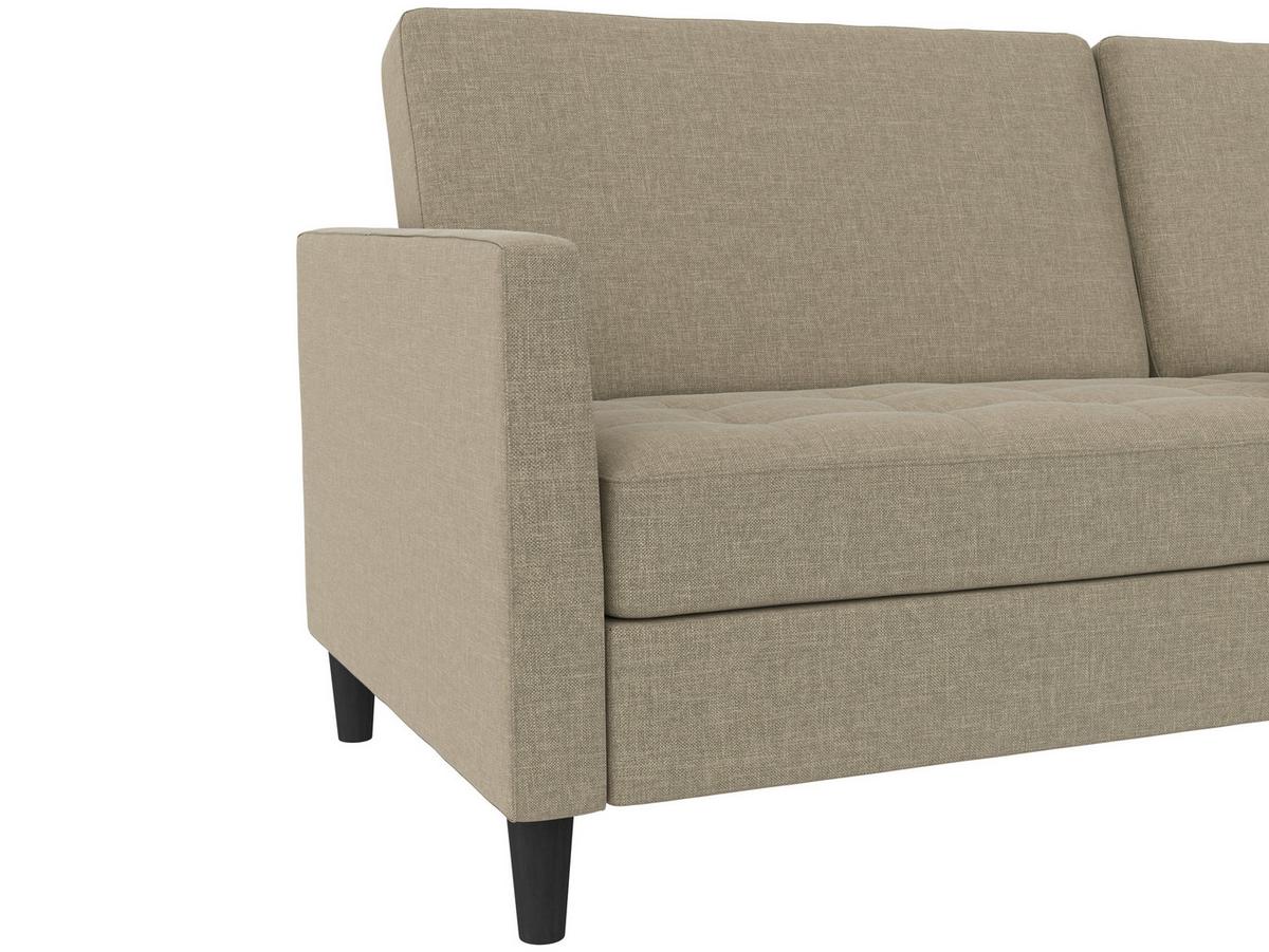 Schlafsofa Palermo Cappuccino, mit Schlaffunktion - Schwarz/Cappuccino, Basics, Textil (207/86/86cm) - Livetastic