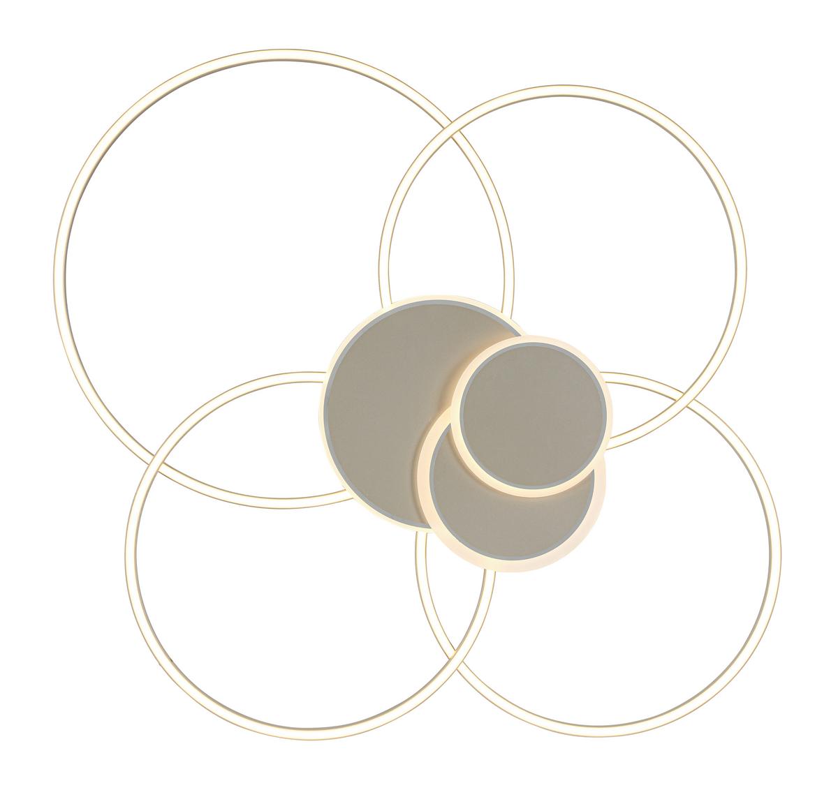 LED-Deckenleuchte Chiara - Chromfarben/Champagner, Basics, Kunststoff/Metall (91/81/9,5cm) - Luca Bessoni