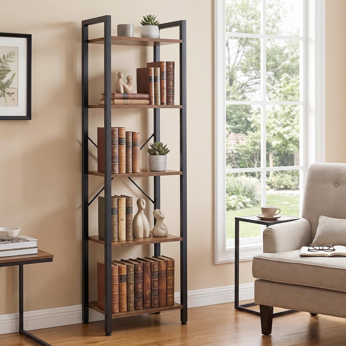 REGAL Regal B: 39,6 cm Braun/Schwarz - Schwarz/Braun, Trend, Holzwerkstoff (39,6/154/30cm) - Boxxx