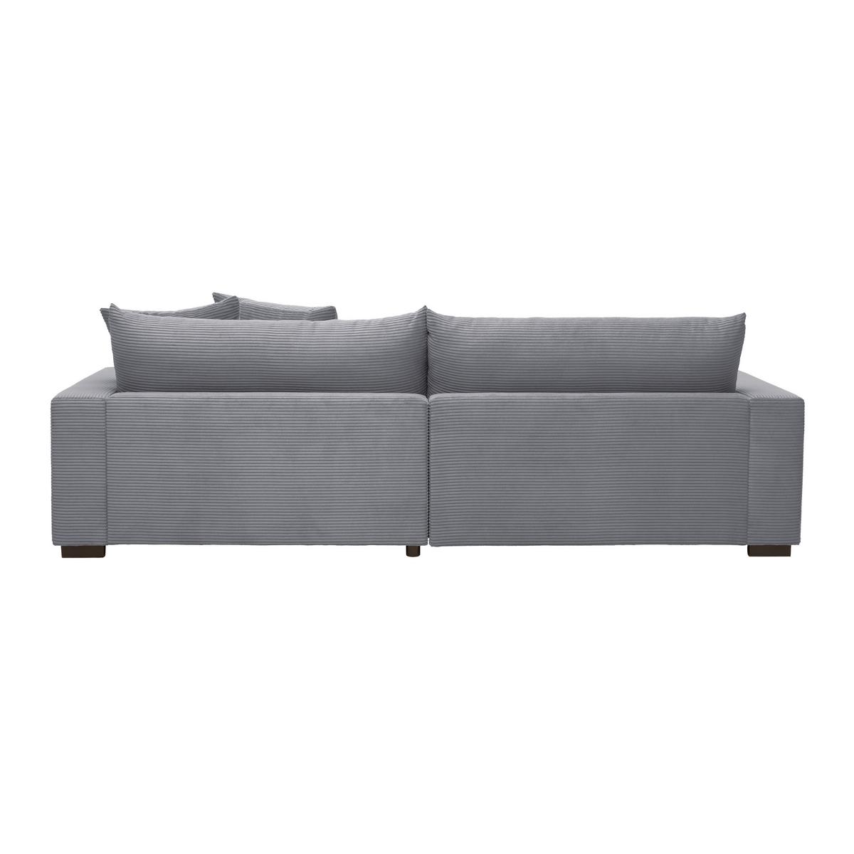 Rohová sedačka PEDRO, pravá, šedý manšestr - šedá, Moderní, textil (265/180cm) - Mömax