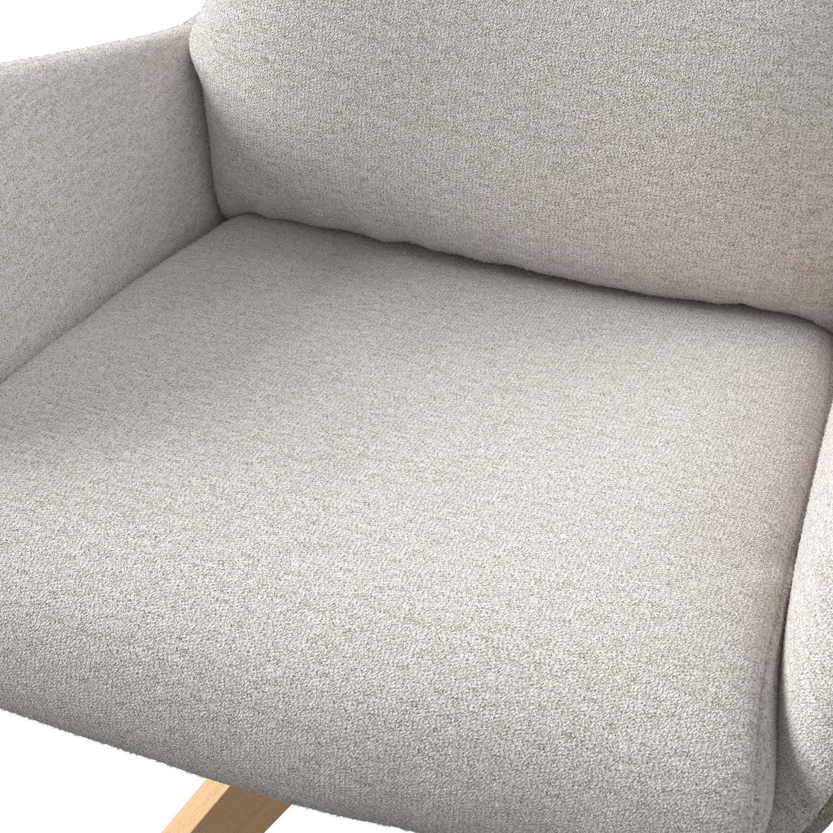 Židle s podrúčkami Neelia, šedobéžová - šedobéžová/přírodní barvy, Moderní, kov/dřevo (59,5/93/69cm) - Bessagi Home