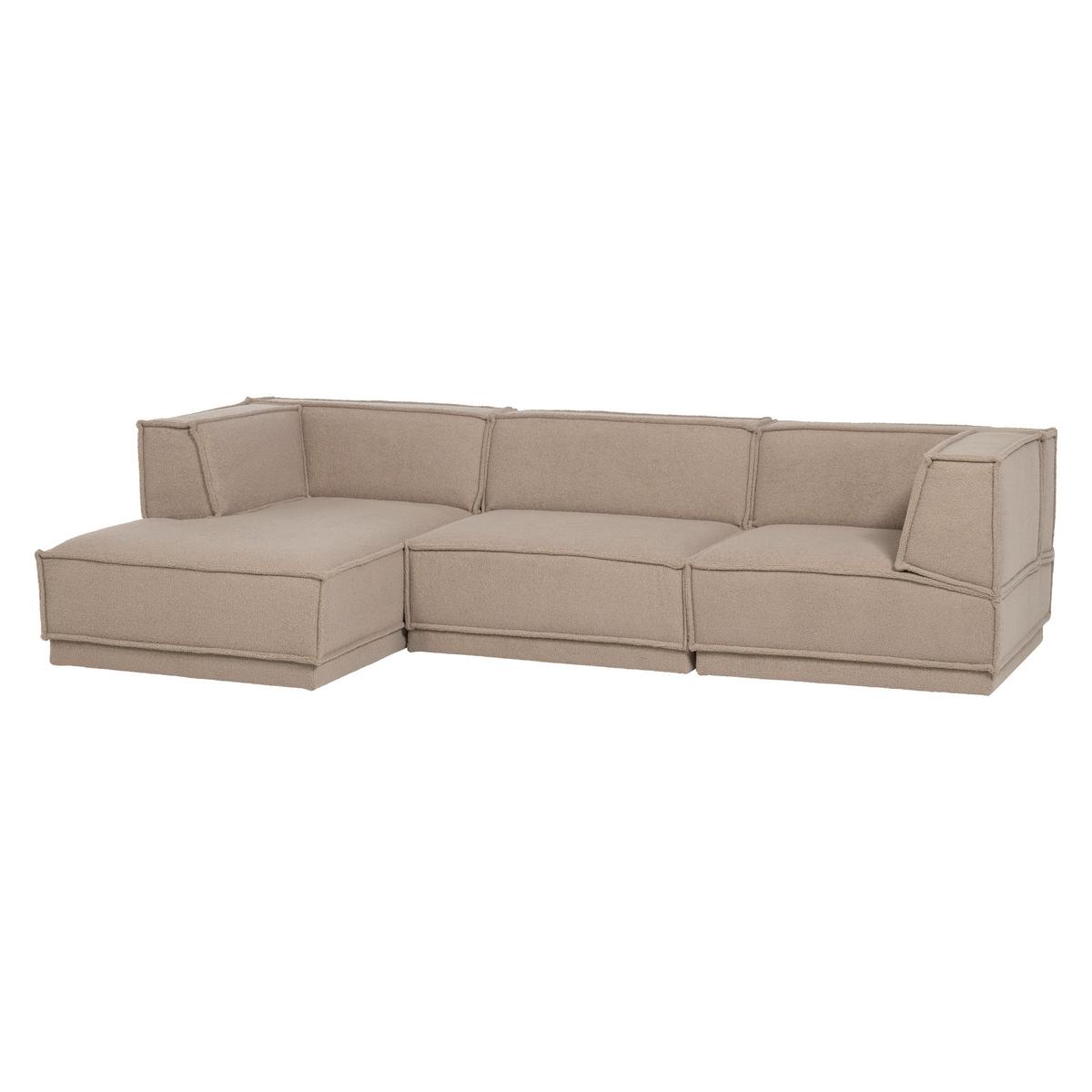 ECKSOFA Manu Taupe 160x286cm - Taupe/Schwarz, MODERN, Textil (160/286cm) - Livetastic