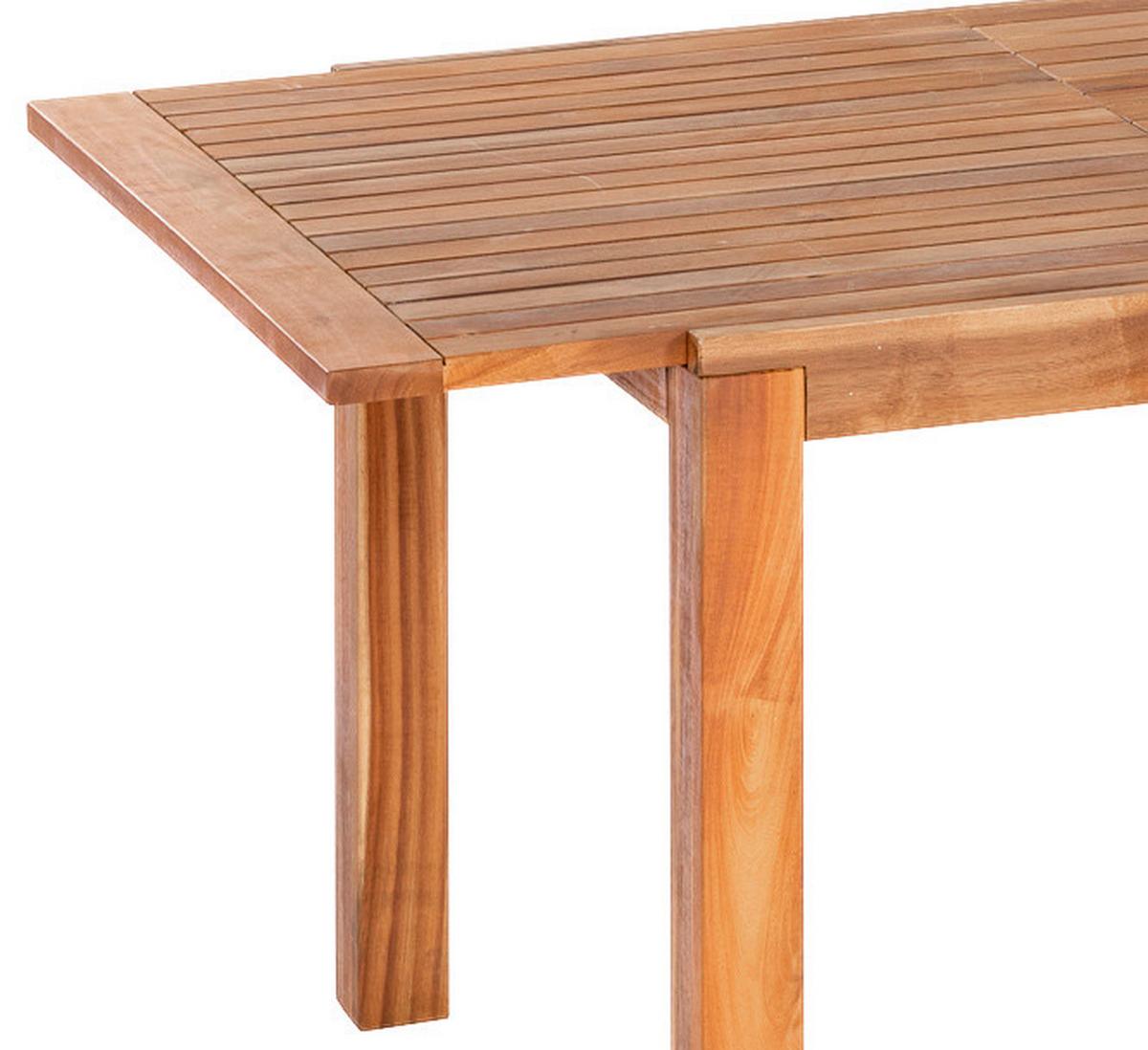 Gartentisch ausziehbar Paraiba Echtholz L: 150 cm - Akaziefarben, ROMANTIK / LANDHAUS, Holz (150/74,5/90cm) - Gardenson