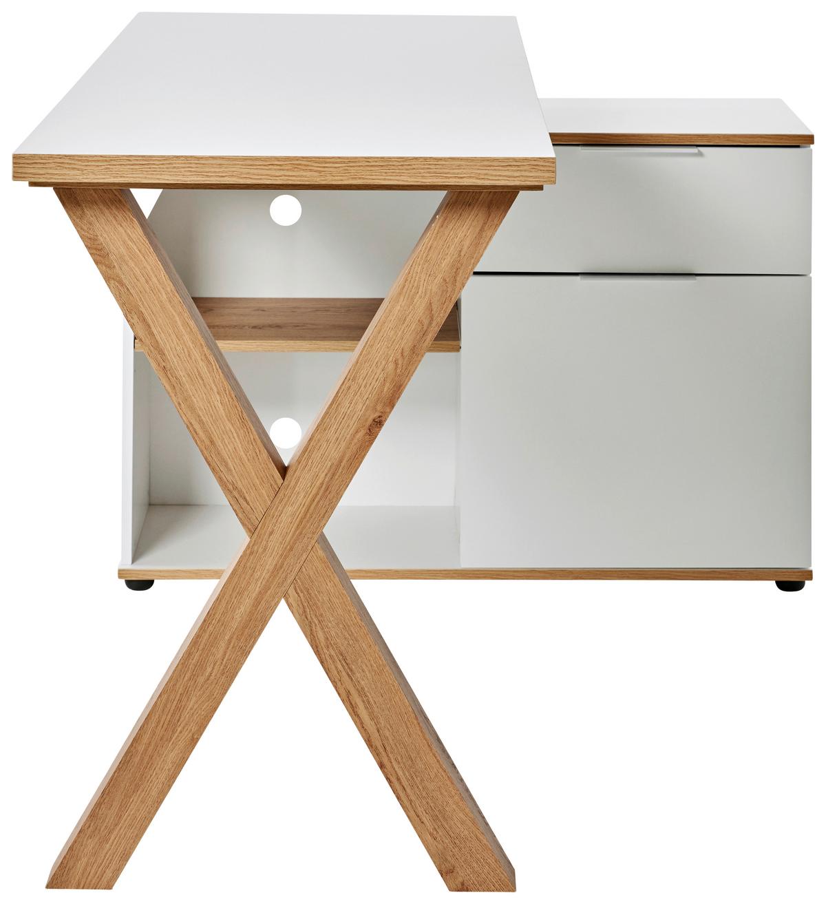 Eckschreibtisch X-Club C 40 E - Eichefarben/Weiß, MODERN, Holzwerkstoff (140/95/76cm) - Livetastic
