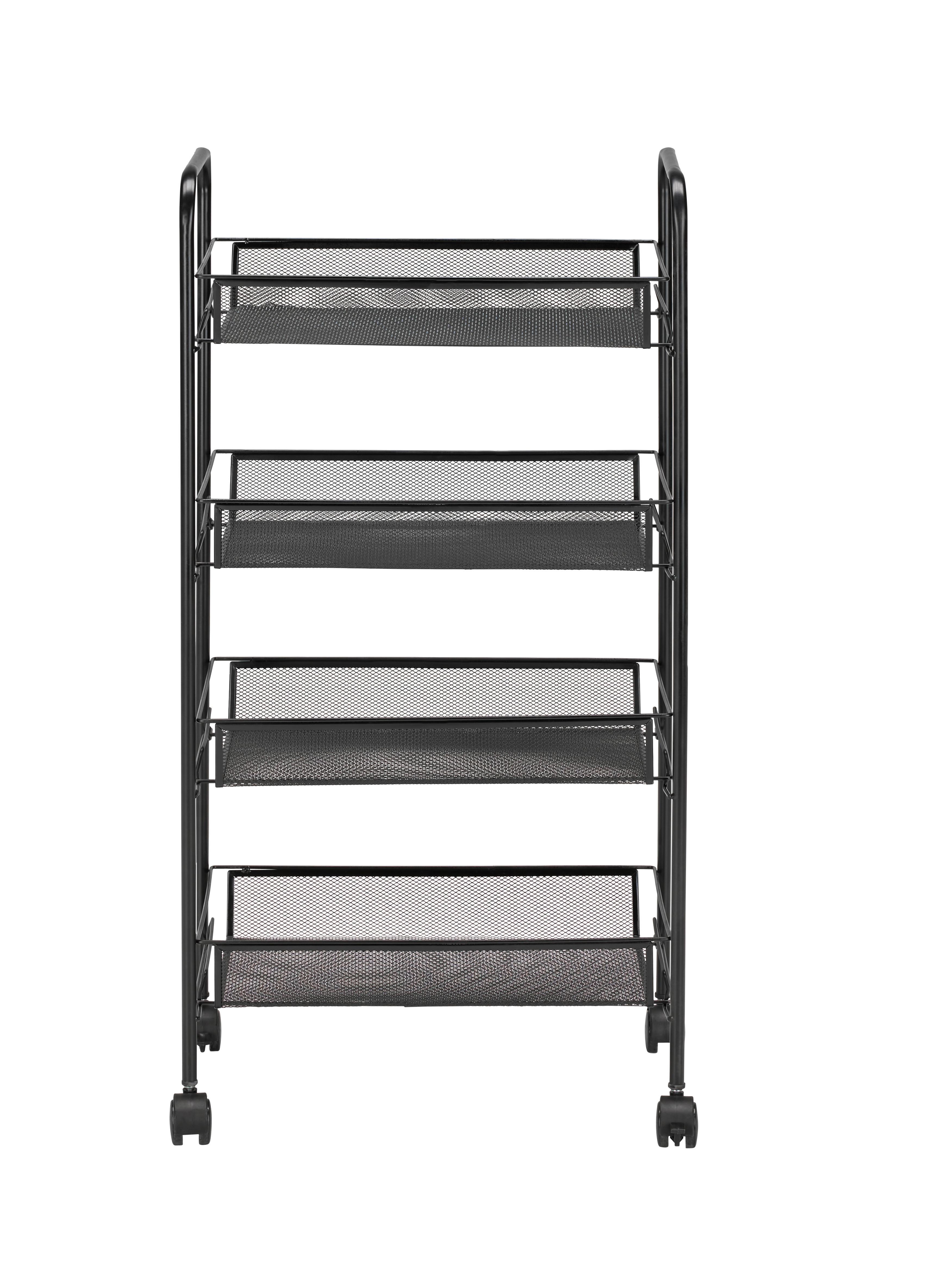 Univerzálny vozík Paul, čierna, š: 44cm - čierna, Modern, kov/plast (44/85/26cm) - Based