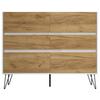 Sideboard Posseik Industrial Weiß/Eichefarben B: 120 cm - Eichefarben/Weiß Hochglanz, Design, Holzwerkstoff (120/93,6/42cm) - P & B