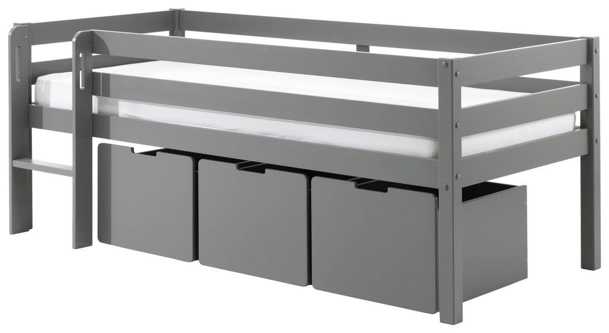 Spielbett Pino Grau 90x200cm - Grau, MODERN, Holz/Holzwerkstoff (90/200cm) - Vipack