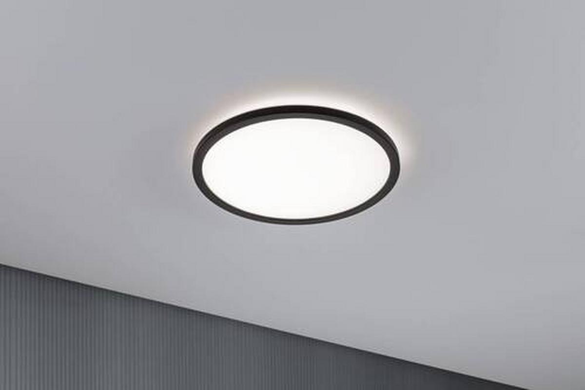 Led-paneel Ø 29,3 Cm Rund - Schwarz, Basics, Kunststoff (29,3/2,8cm) - Paulmann