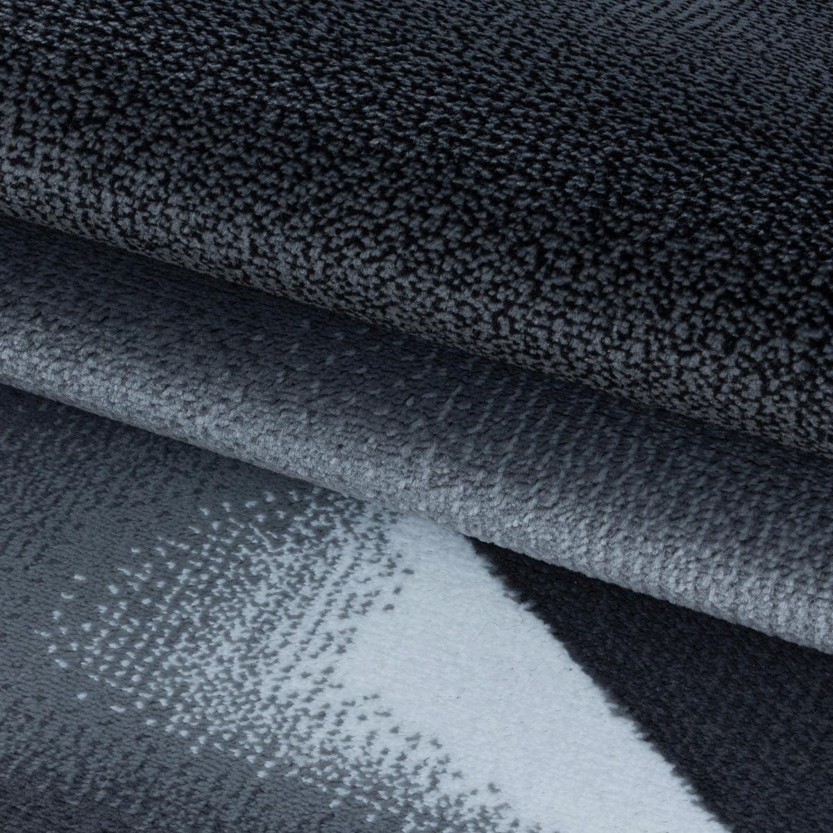 Teppich Läufer Schwarz/ Grau Costa 80x250 cm - Schwarz, Design, Textil (80/250cm)