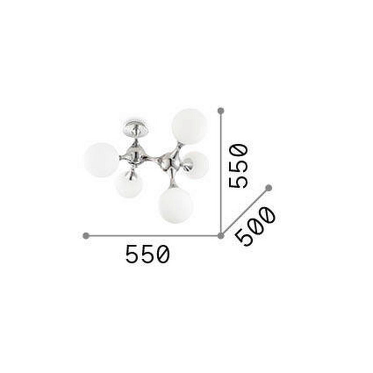 Deckenleuchte Ottone Messingfarben B: 55 cm - Messingfarben, Design, Glas/Metall (55/55/50cm) - Ideal Lux