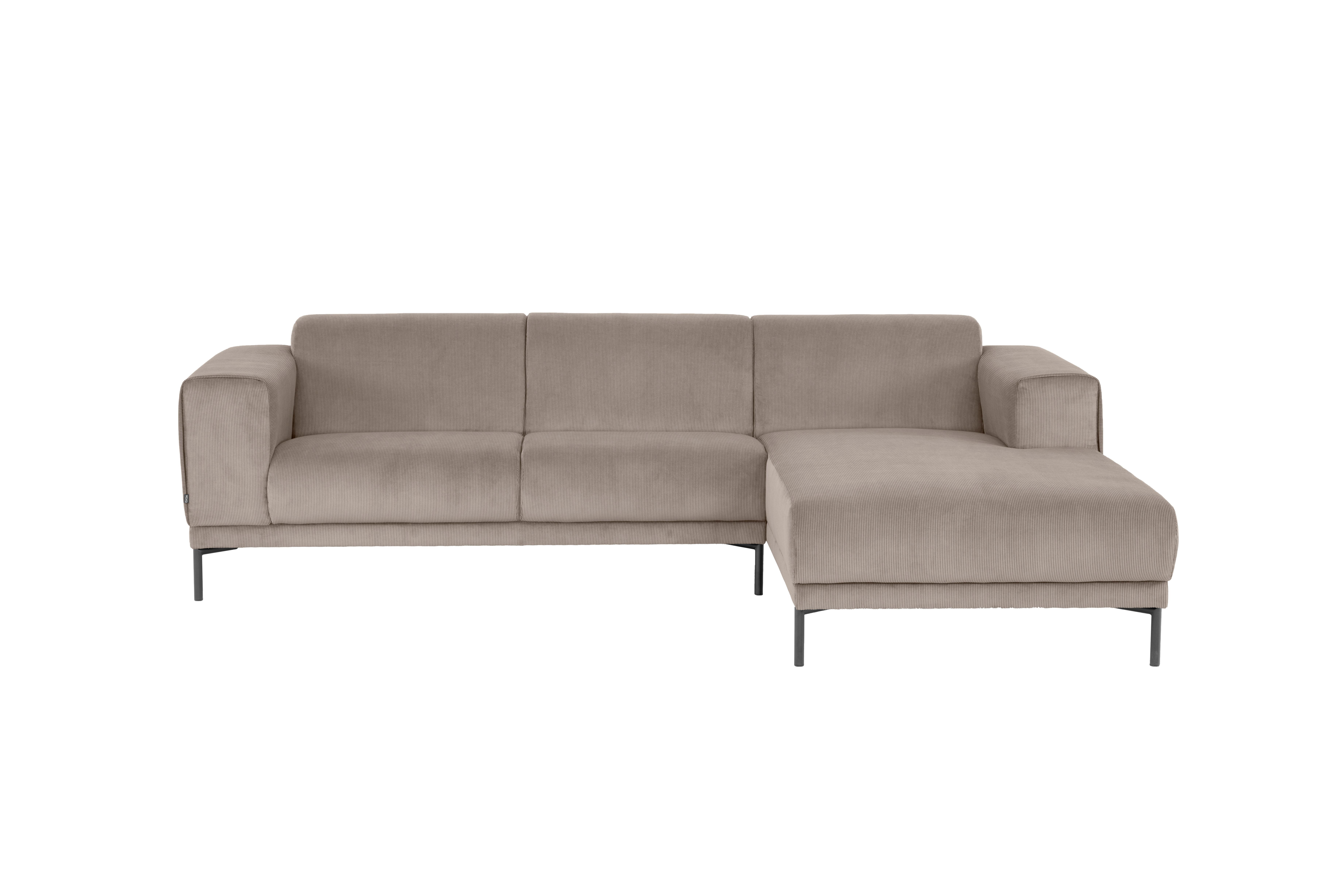 Ecksofa Erno Taupe S: 262 cm - Taupe/Schwarz, Design, Textil (262/183cm) - MID.YOU
