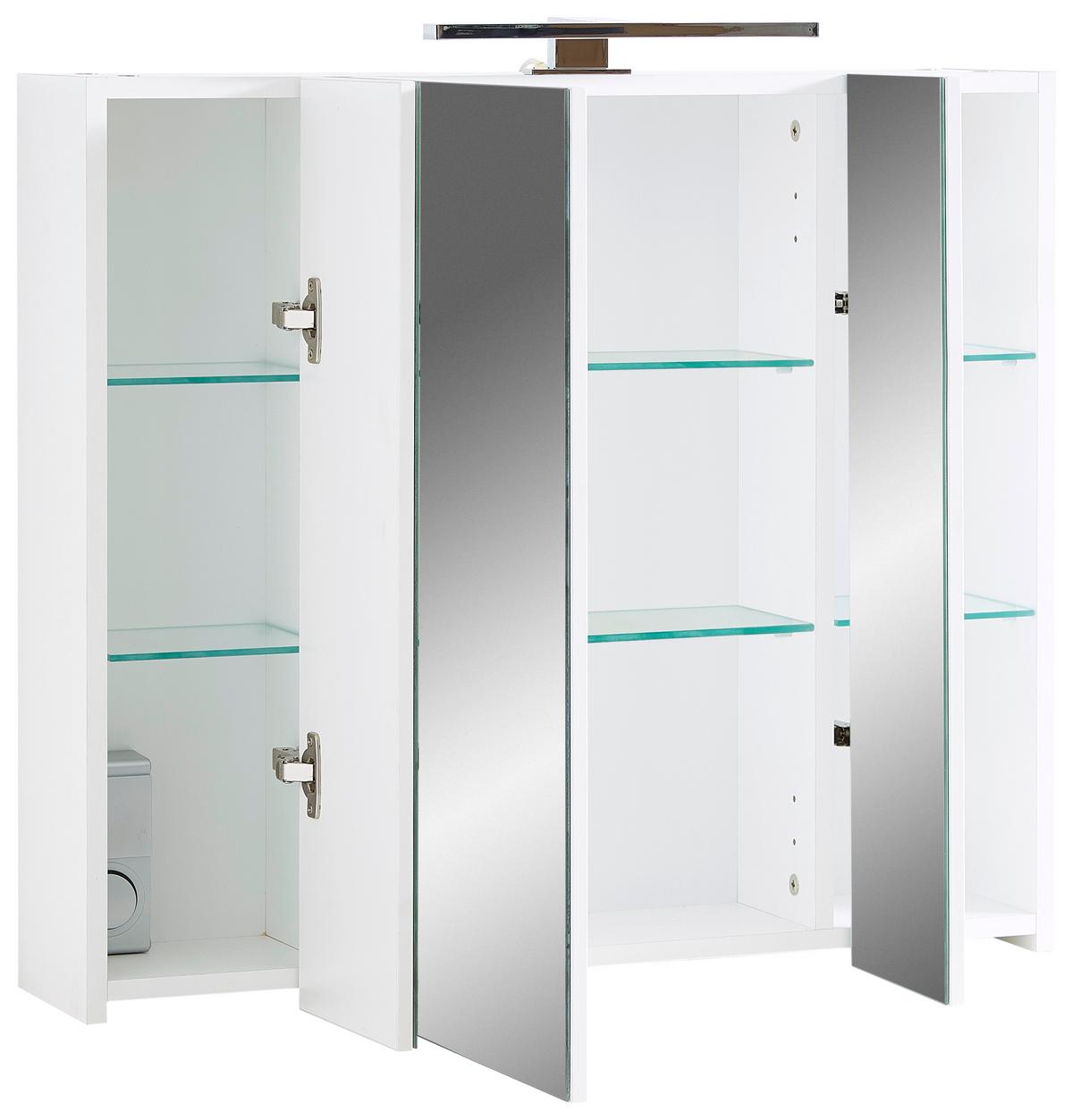 Badezimmer Forano Weiß Eichefarben - Eichefarben/Schwarz, MODERN, Holzwerkstoff (129cm) - Germania