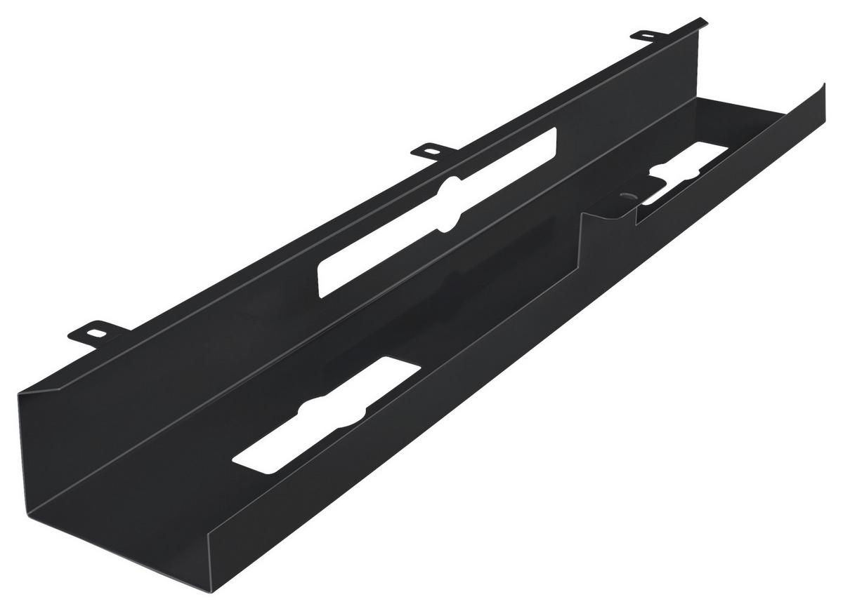 Kabelwanne Schreibtisch L: 80, Stahl Schwarz - Schwarz, Basics, Metall (80/13/7cm) - MID.YOU