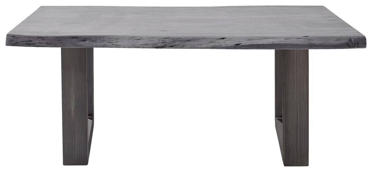 Couchtisch Holz Massiv Cartagena Grau/nickelfarben - Grau/Nickelfarben, MODERN, Holz/Metall (110/45/70cm)