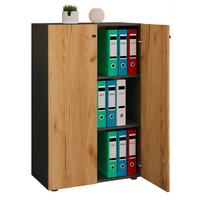 Aktenschrank Lona Anthrazit/Eiche Dekor B:70cm - Honigeiche/Anthrazit, Design (70/110/39cm) - MID.YOU