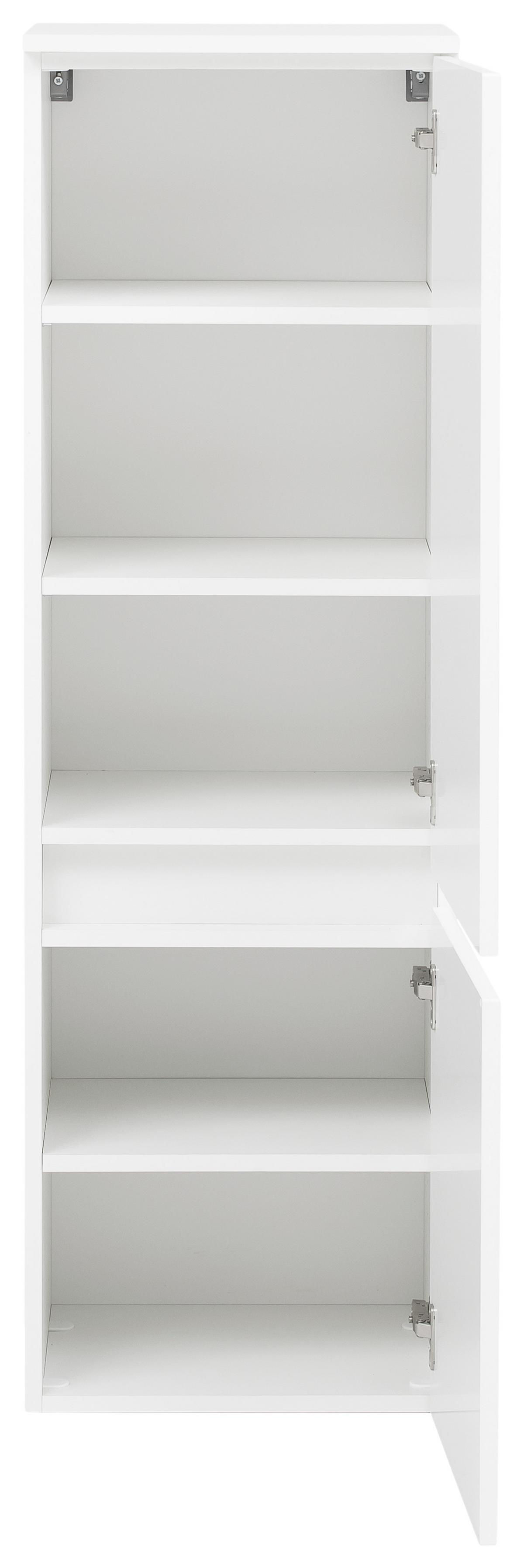 Midischrank Kopenhagen B: 40 Cm Weiß - Silberfarben/Weiß, KONVENTIONELL, Holzwerkstoff (40/130/35cm) - Held