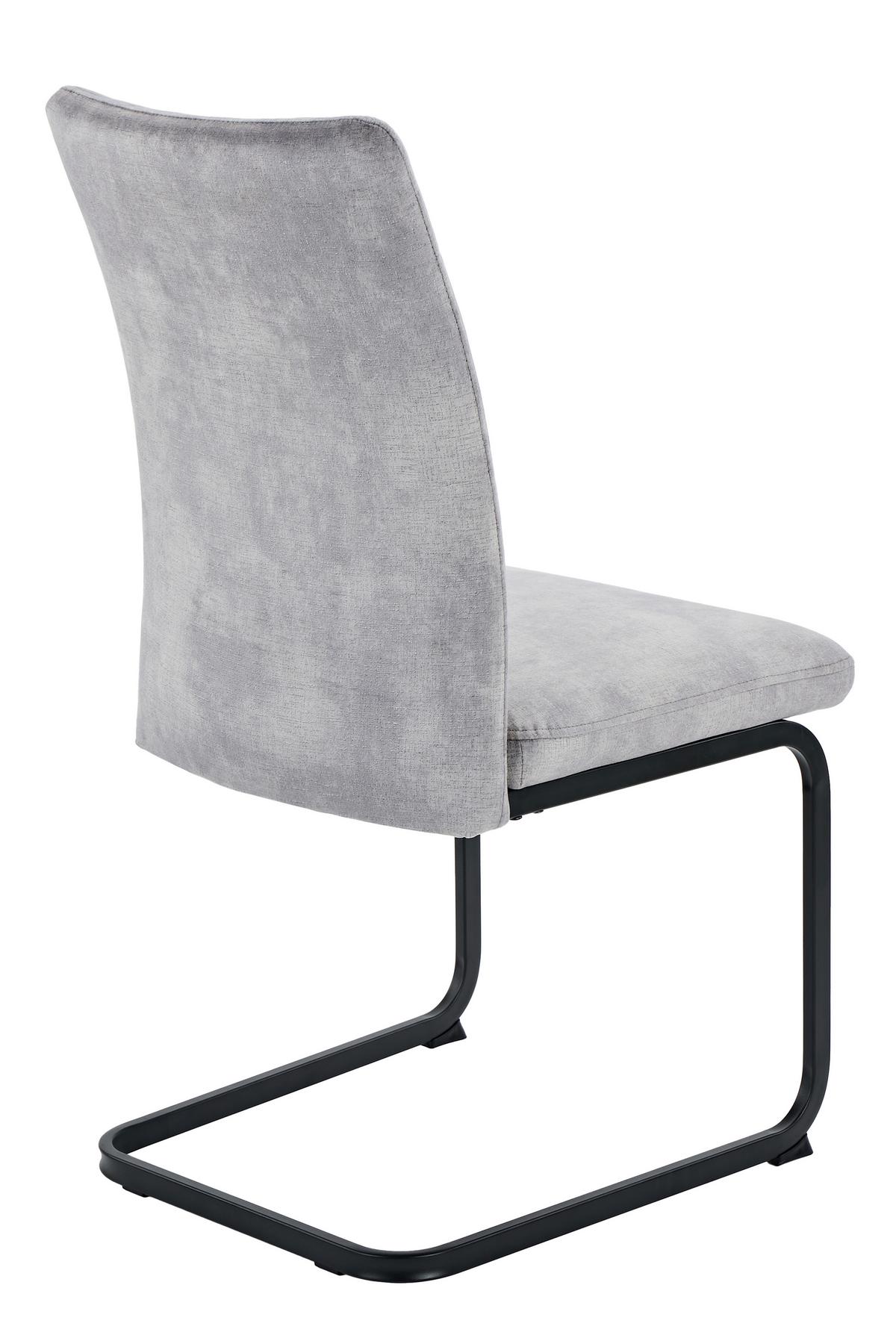 Schwingstuhl-Set Gela S 4er-Set - Silberfarben/Schwarz, MODERN, Textil/Metall (49/98/61cm) - MID.YOU