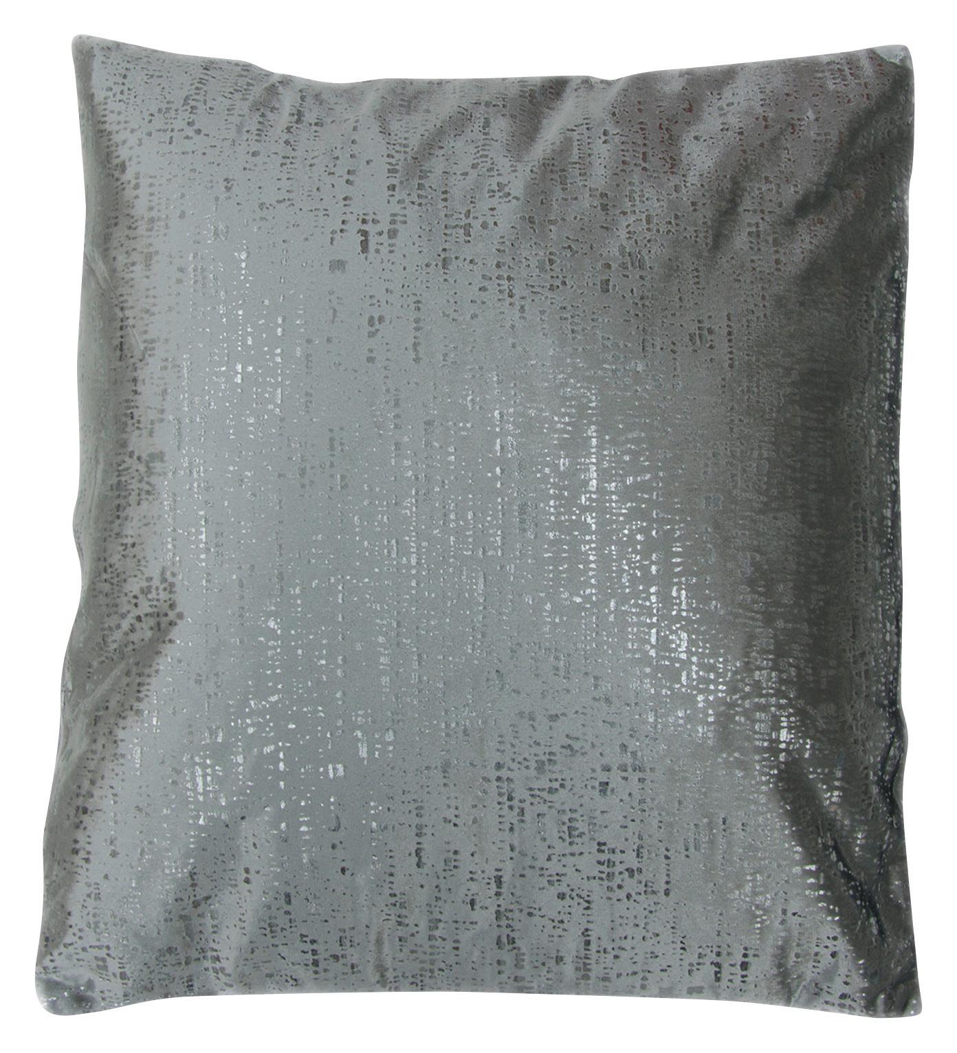 Zierkissen Helen 45x45 Cm Samt Silber Mit Zipp - Silberfarben, MODERN, Textil (45/45cm) - Luca Bessoni