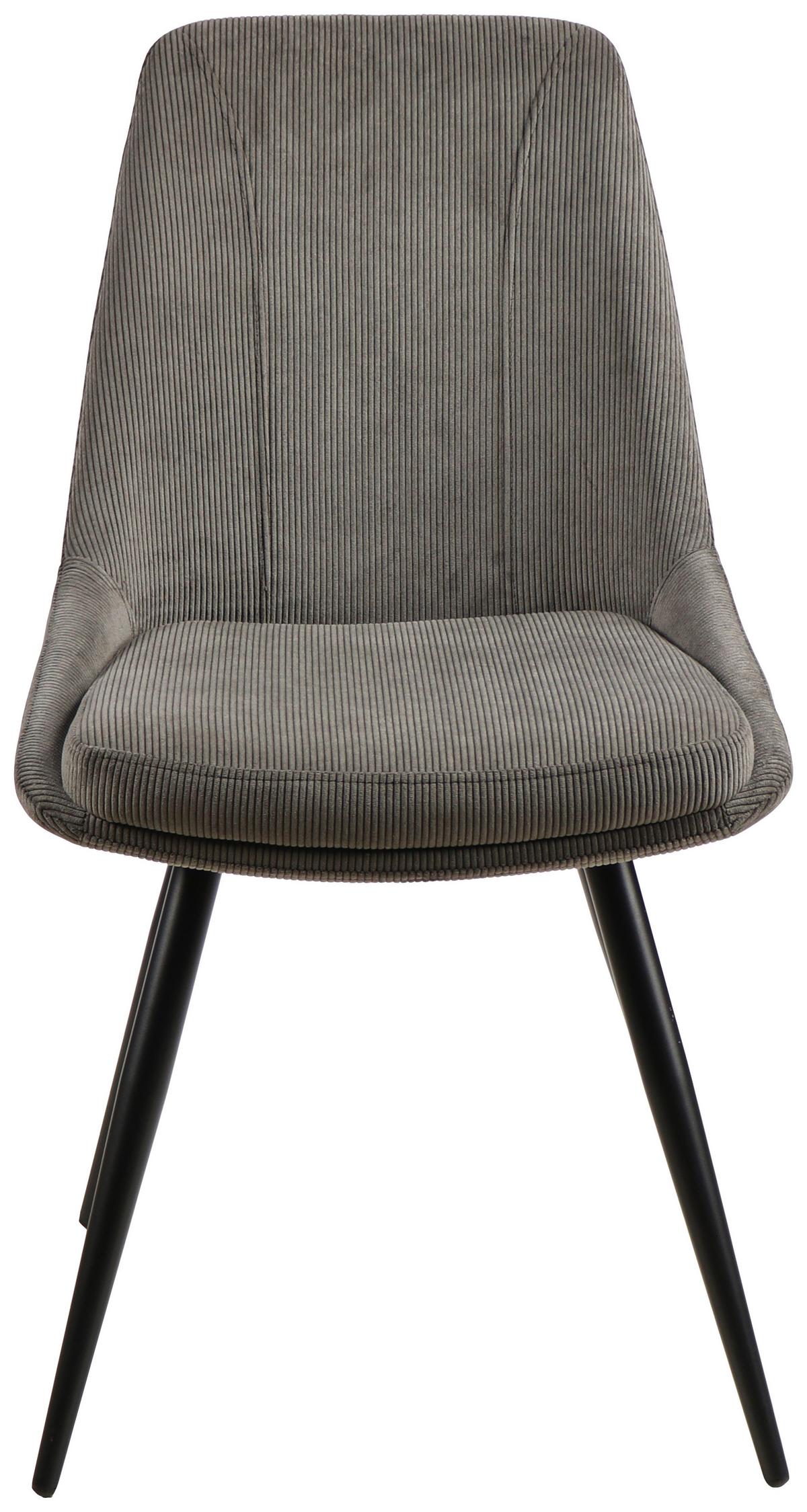 Esszimmerstuhl Corinna Grau Gepolstert - Schwarz/Grau, MODERN, Holz/Textil (49/88/59cm) - MID.YOU