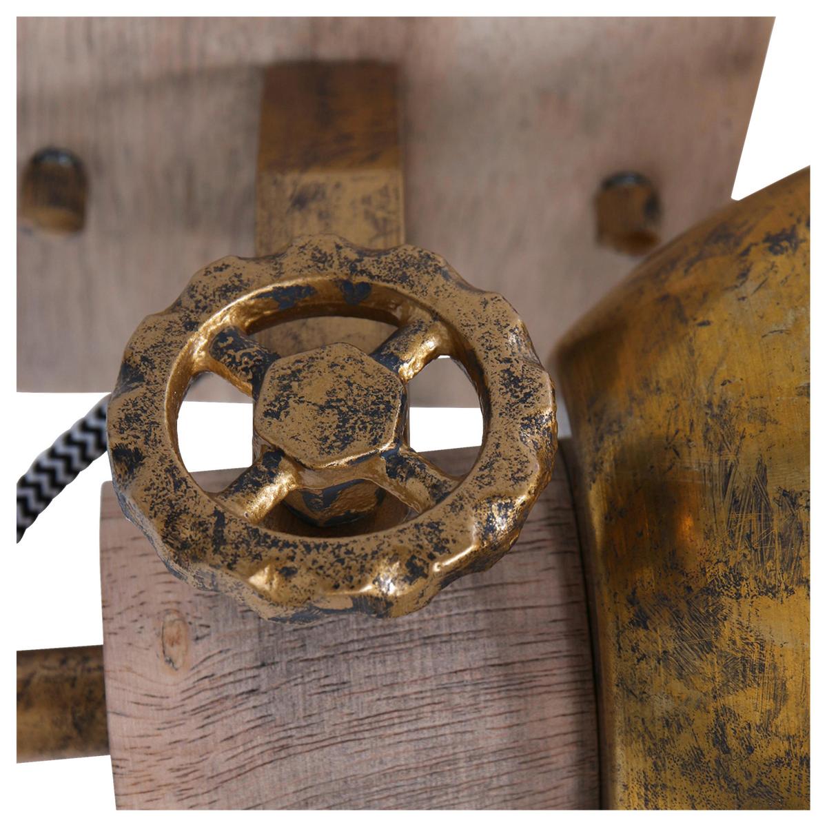 Deckenspots Gearwood - Anthrazit/Kupferfarben, Trend, Holz/Metall (59/19/23cm)