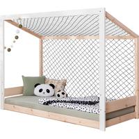 Bodenbett mit Rollrost 90x200 cm Natufarben/Weiß - Naturfarben/Weiß, MODERN, Holz (90/200cm) - MID.YOU