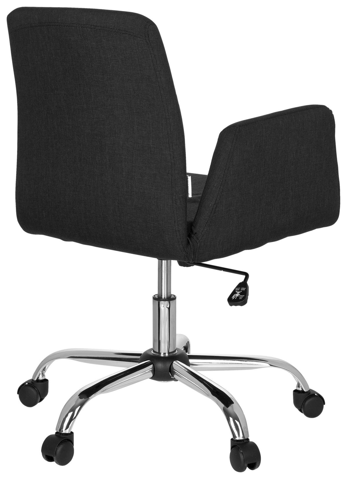 Drehstuhl Flow Schwarz - Chromfarben/Schwarz, MODERN, Kunststoff/Textil (54/95/44cm) - MID.YOU