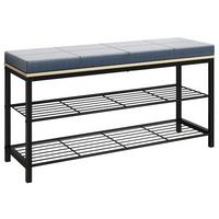 Schuhregal Taliro Schwarz Honigeiche Dekor - Honigeiche/Schwarz, Design, Holzwerkstoff/Metall (90/48/30cm) - MID.YOU