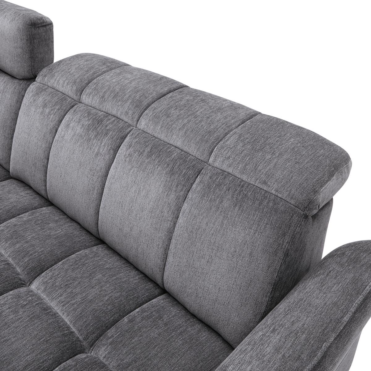 Rohová sedačka PISA, levá, elektrická relax.funkce - barvy pinie/antracitová, Moderní, kov/dřevo (173/248cm) - Mömax