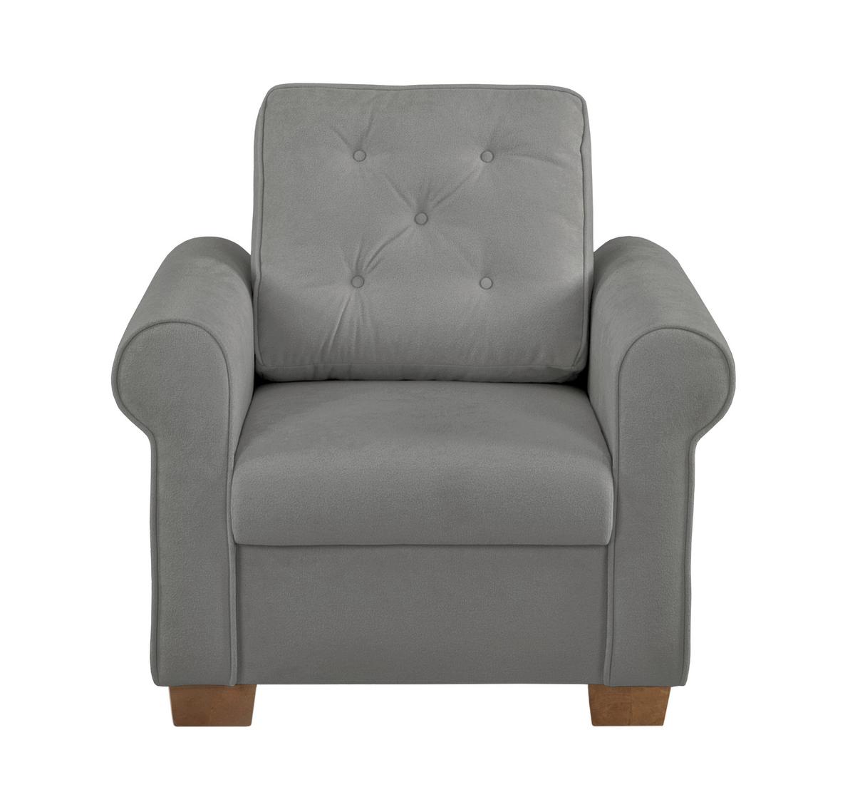 Sessel Arles, Grau 70 B: 93 Cm - Buchefarben/Grau, Design, Textil (93/89/82cm) - MID.YOU