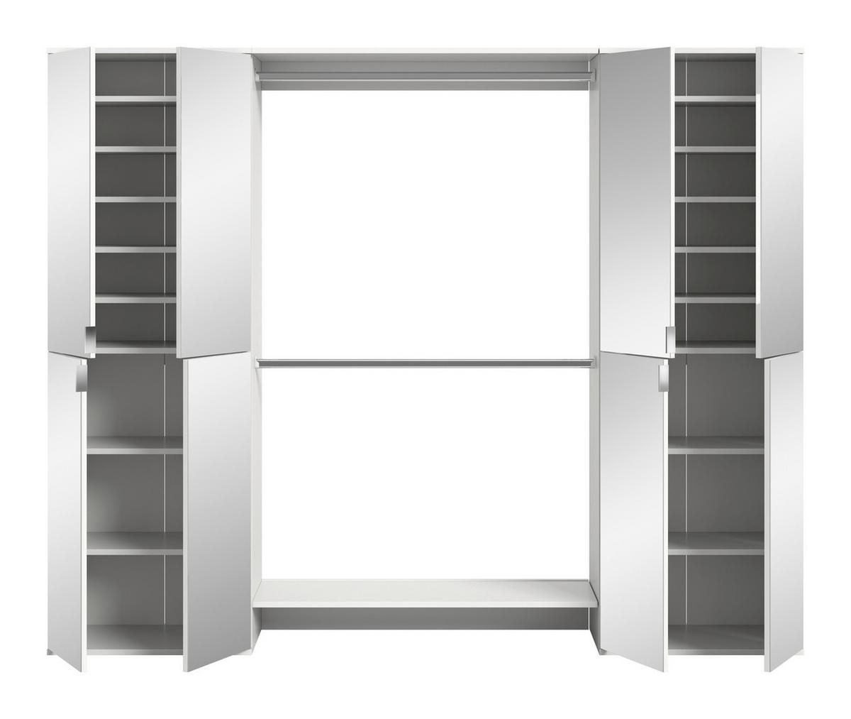 Garderobe Projekt X 3-teilig Weiß B: 232 Cm - Weiß Hochglanz/Weiß, Design, Holzwerkstoff (232/193/34cm) - Livetastic