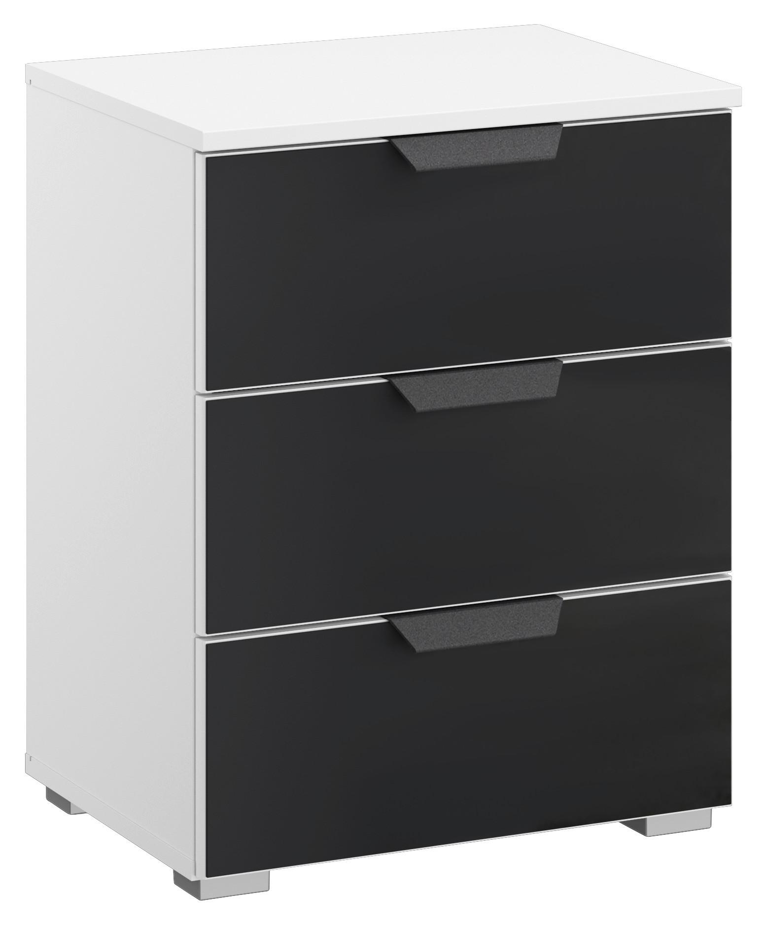 Nachtkästchen Artemis Weiß/Anthrazit, H: 62cm