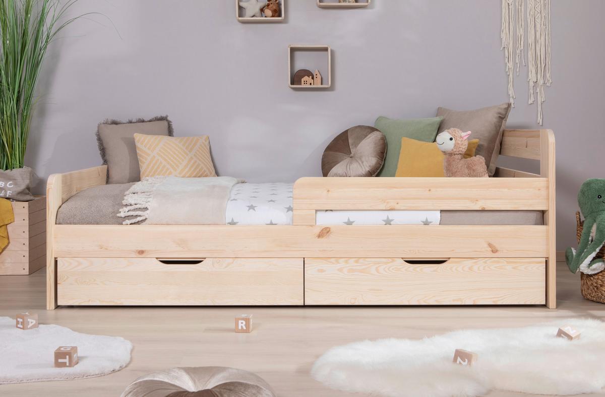 Bett Bennet Naturfarben inkl. Zubehör, 120x200 cm - Naturfarben, MODERN, Holz/Textil (120/200cm) - MID.YOU