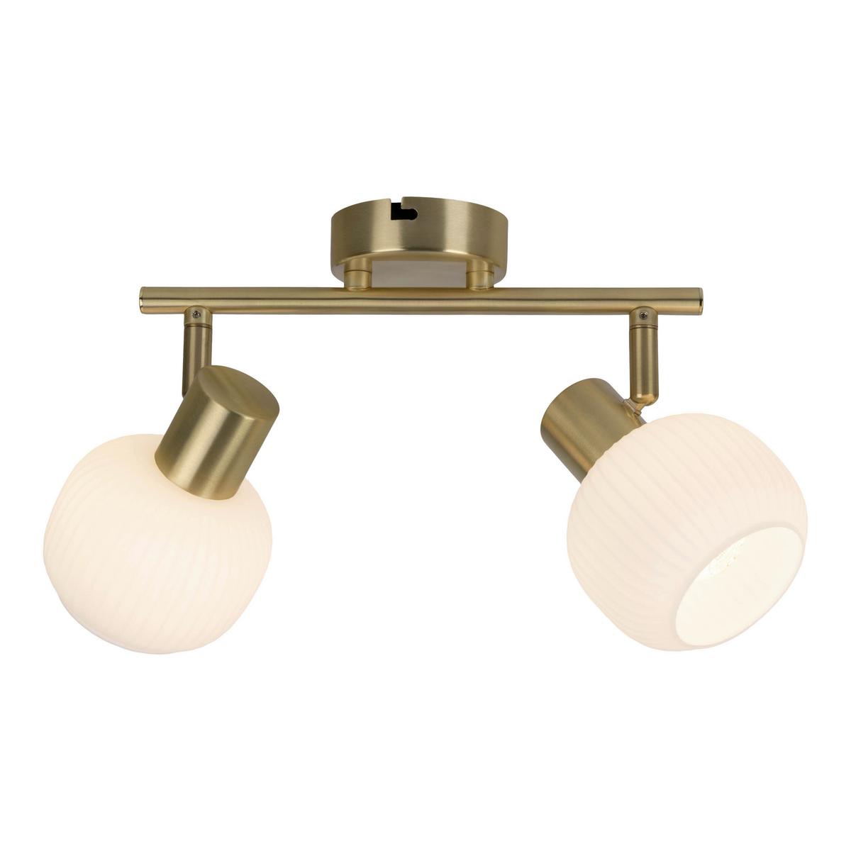 Deckenstrahler Exkl. 2xe14, 40w - Messingfarben/Weiß, LIFESTYLE, Glas/Metall (25/10/18,5cm) - Näve