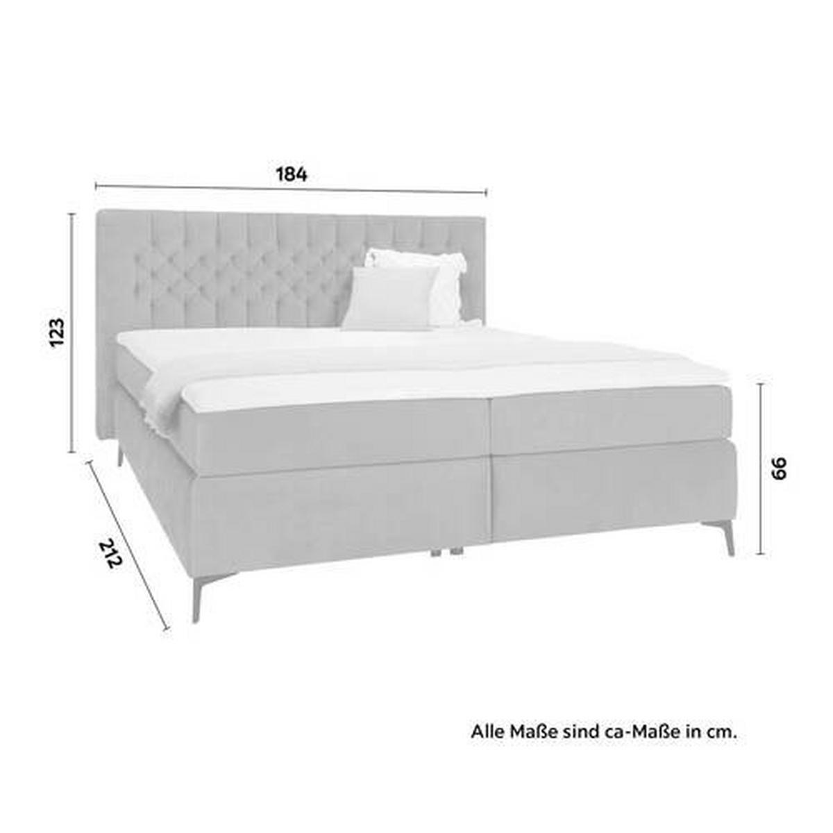 Boxspring postel ONE 2 180x200cm,antracitová - černá/antracitová, Konvenční, kompozitní dřevo (180/200cm) - Mömax