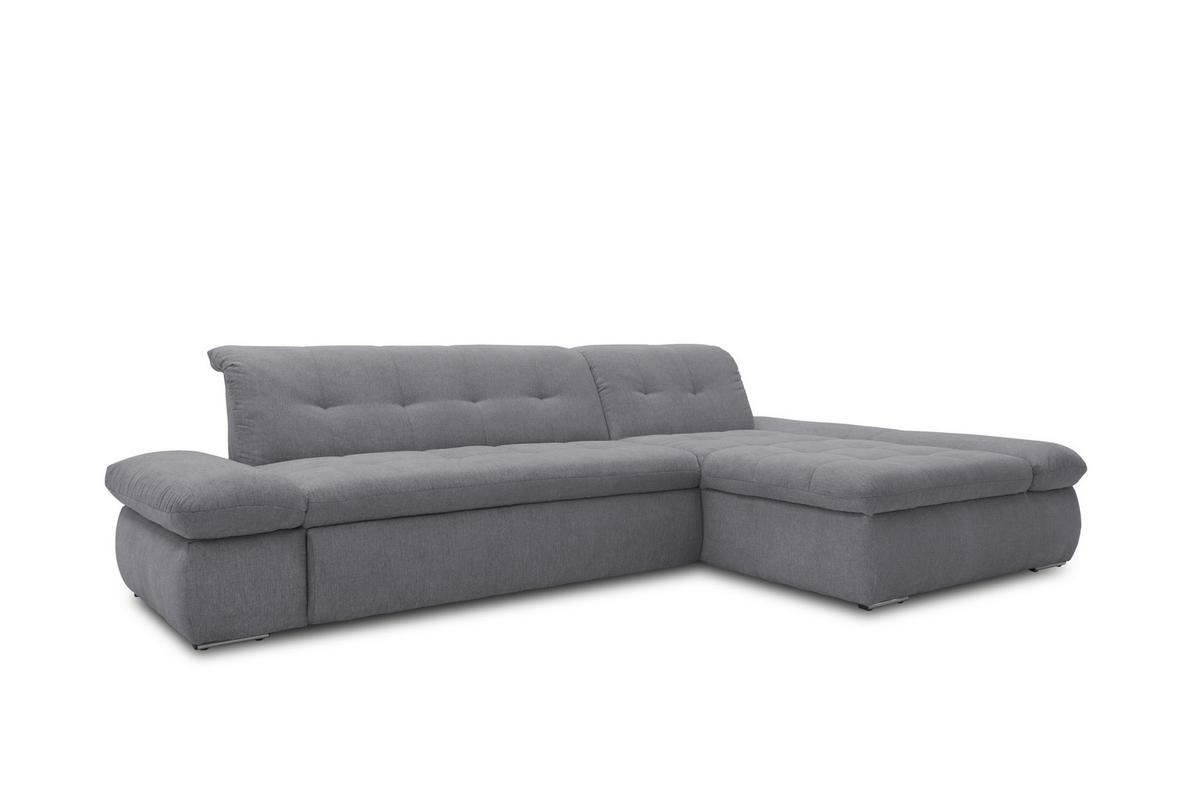 Ecksofa Moric Dunkelgrau Mikrofaser - Chromfarben/Dunkelgrau, KONVENTIONELL, Textil (300/172cm) - MID.YOU