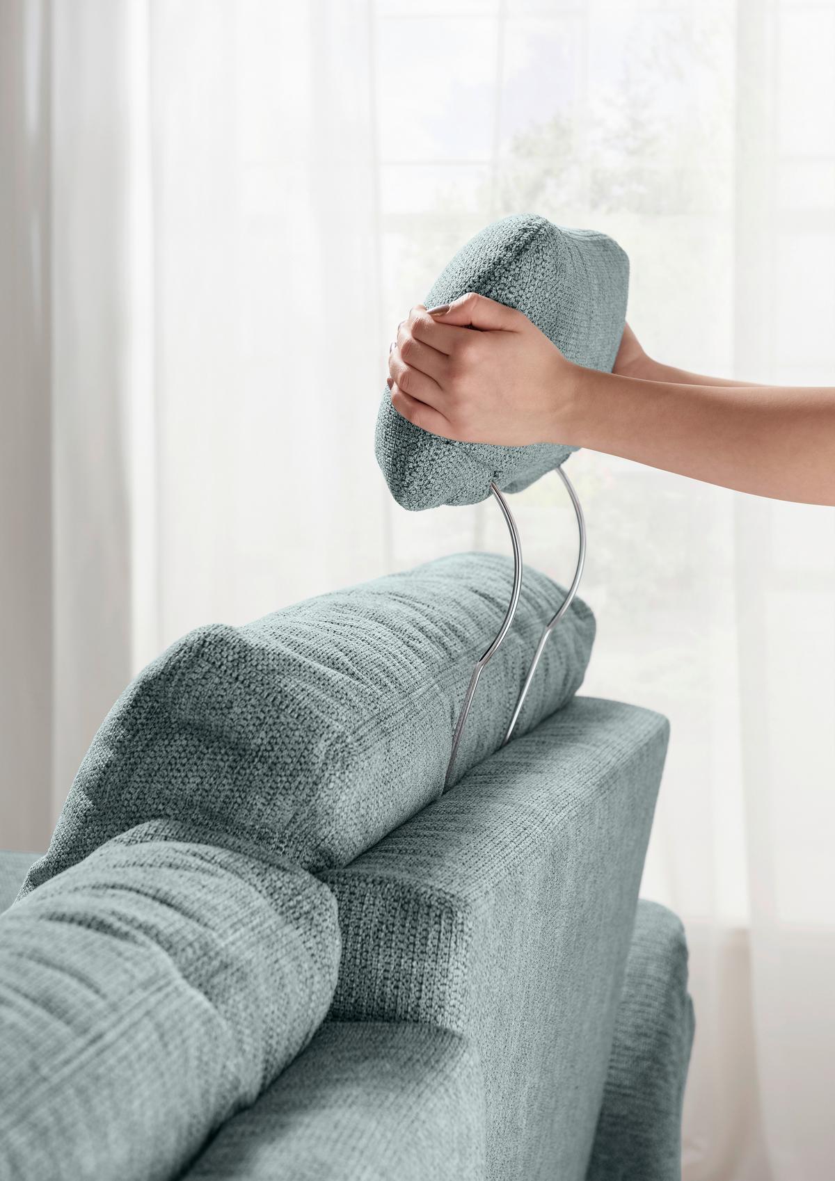 Wohnlandschaft Brizzini Blau U: 206x338x176 cm - Blau/Schwarz, MODERN, Textil (206/338/176cm) - Livetastic