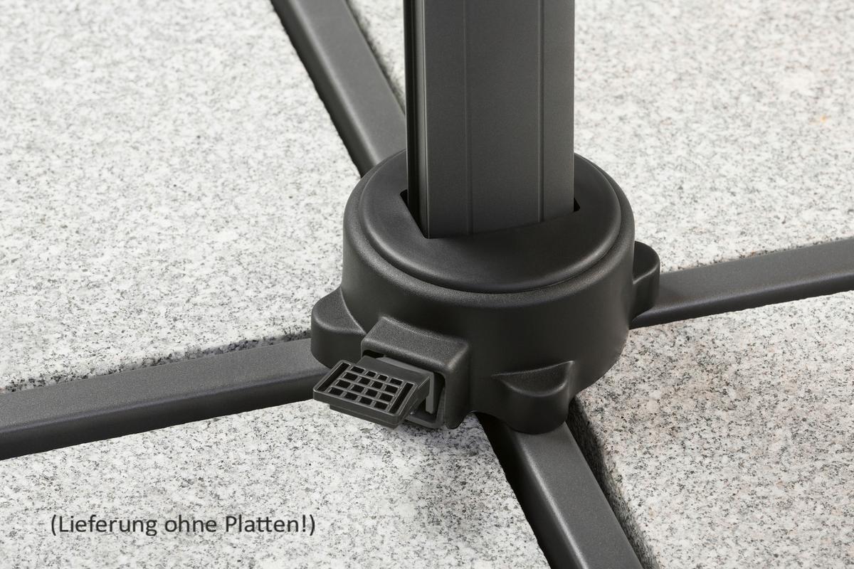 Ampelschirm Rhodos Twist BxHxT: 358x263x300 cm Anthrazit - Anthrazit, Basics, Textil/Metall (358/263/300cm) - Schneider