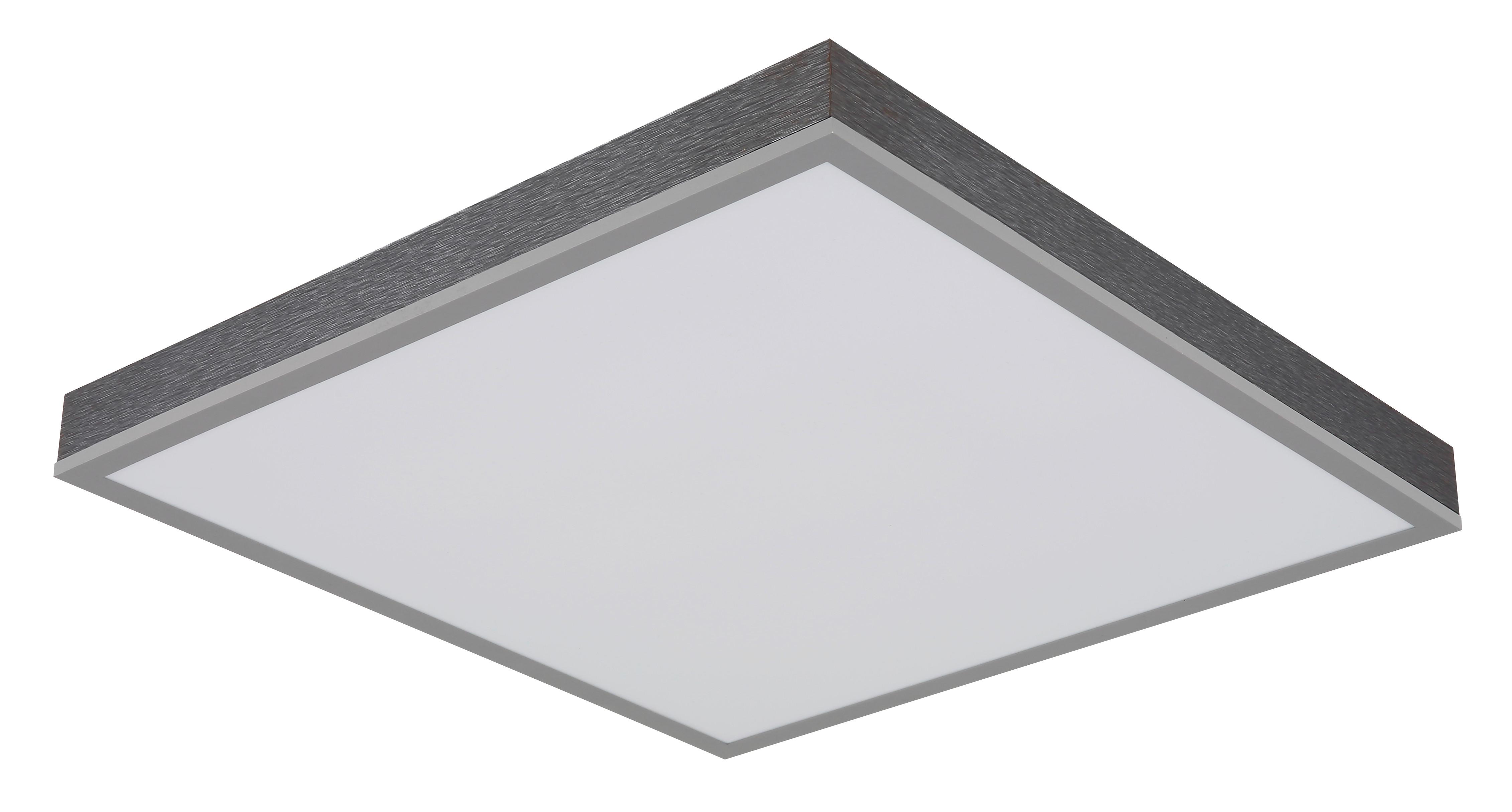 LED-Deckenleuchte Doro L: 45cm Silberfarben Weiß Dunkelgrau - Dunkelgrau/Silberfarben, Basics, Kunststoff/Metall (45/45/7,5cm) - Globo