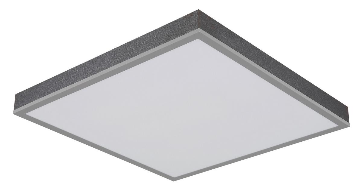 LED-Deckenleuchte Doro L: 45cm Silberfarben Weiß Dunkelgrau - Dunkelgrau/Silberfarben, Basics, Kunststoff/Metall (45/45/7,5cm) - Globo