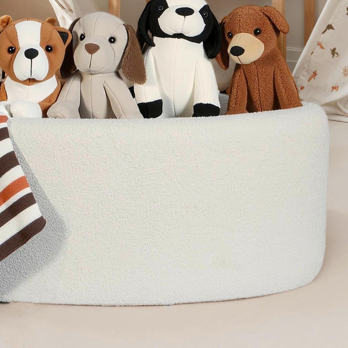 Hockerbank Creme B: 81cm - Creme, Design, Textil (81/40/62cm) - MID.YOU